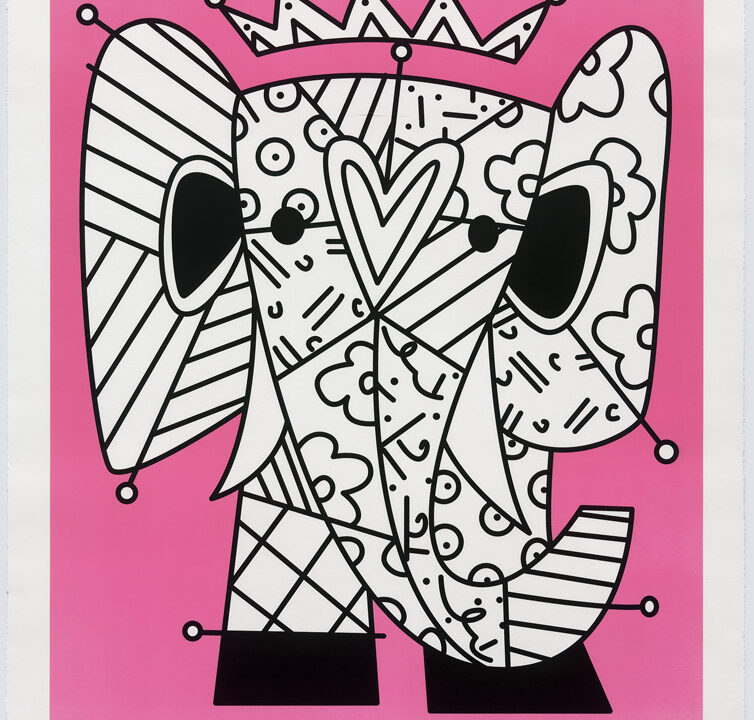 Pink Elephant Lithograph