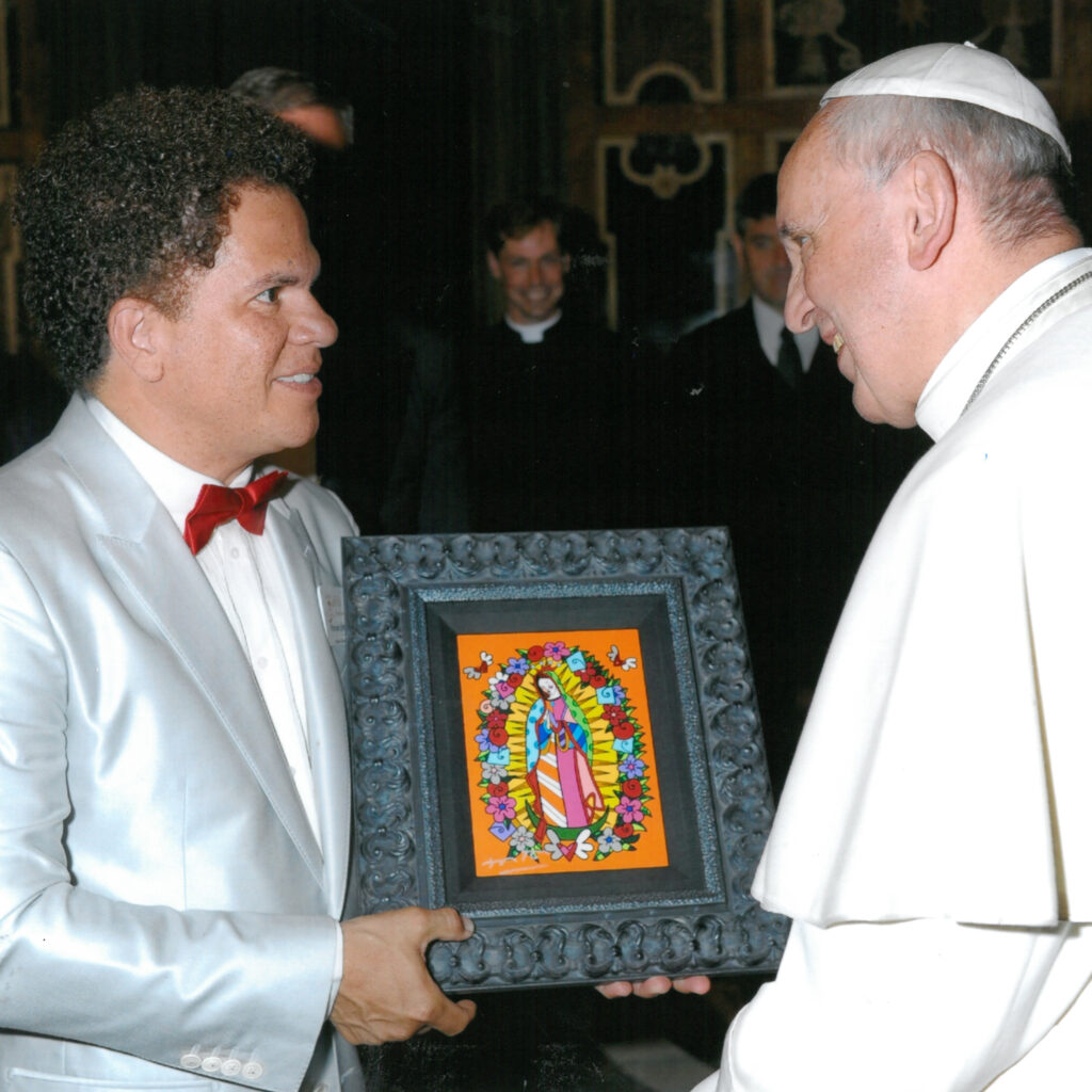 Romero Britto and Pope