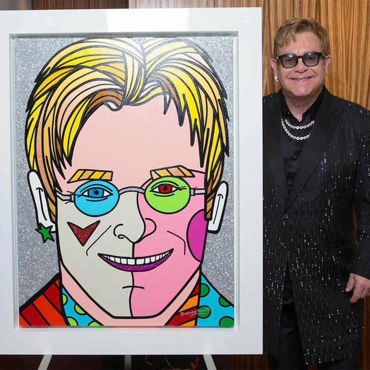 Romero Britto and Sir Elton John