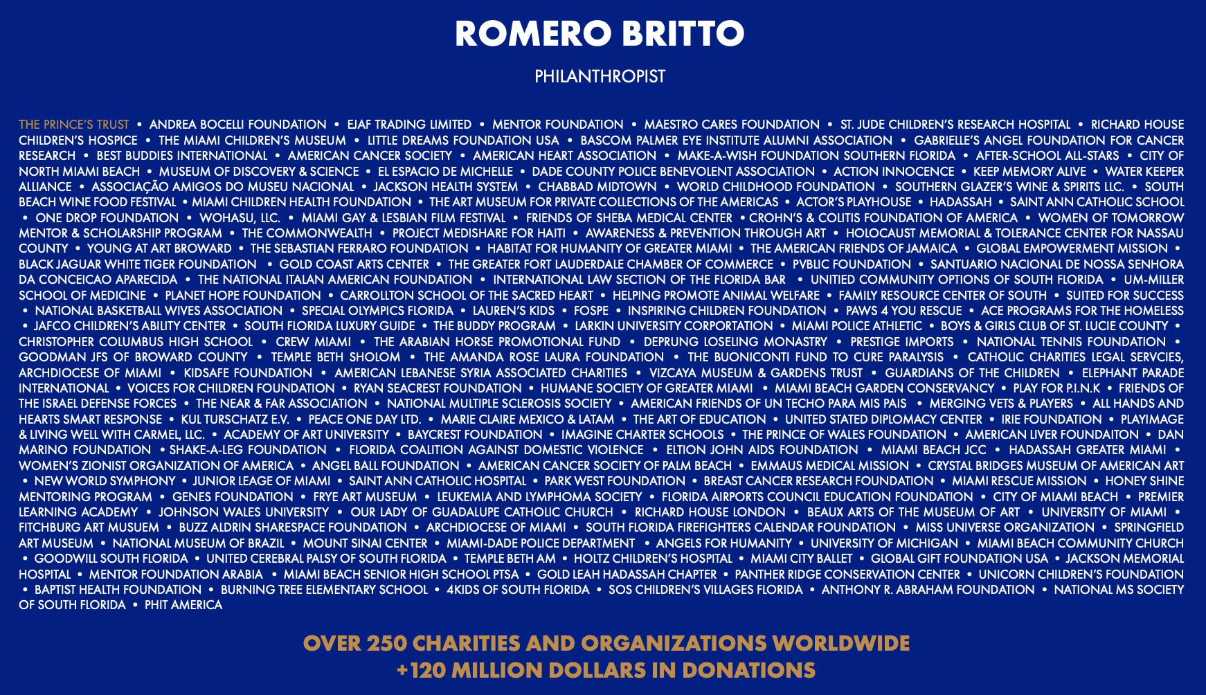 Romero Britto Philantropist