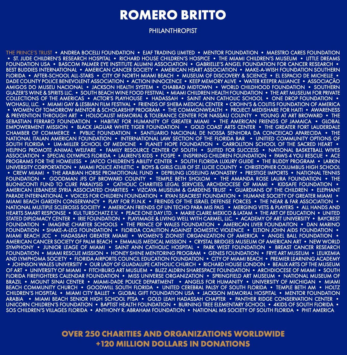 Romero Britto Philantropist